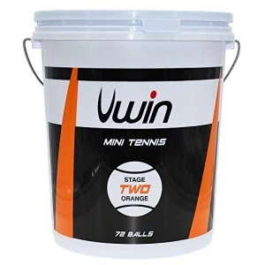 Uwin Stage 2 Orange Tennis Balls - Bucket of 72 balls