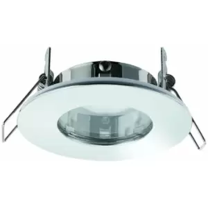 Loops - IP65 Bathroom Slim Round Ceiling Downlight Chrome Plate Recessed LED GU10 Lamp