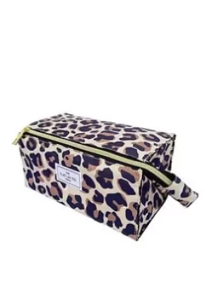 The Flat Lay Co. The Flat Lay Co. Leopard Print Open Flat Makeup Box, Brown, Women