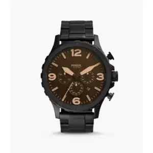 Fossil Mens Nate Chronograph Stainless Steel Watch - Black