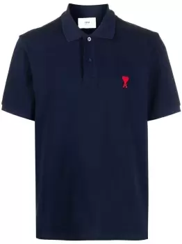 AMI PARIS Ami De Coeur Logo Polo Shirt Nautic Blue