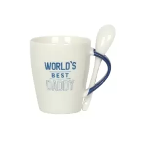 Worlds Best Daddy Ceramic Mug and Spoon Set