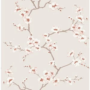 Fresco Apple Blossom Burnt Orange WALLPAPER10m