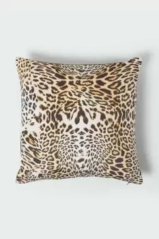 Leopard Print Velvet Cushion 46 x 46 cm