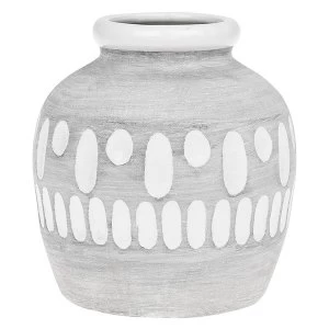 Inca Grey Round Vase Small