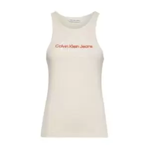 Calvin Klein Jeans Two Tone Monogram Tank Top - Cream