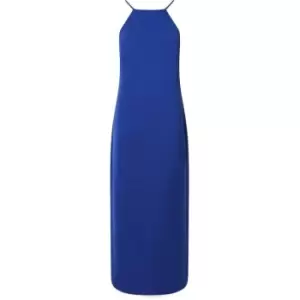 CALVIN KLEIN Halter Neck Low Back Slip Dress - Blue