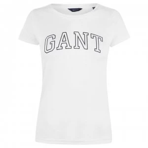 Gant Logo T Shirt - 113 Eggshell