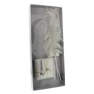 Wings of Love Ostrich Feather Pen & Stand