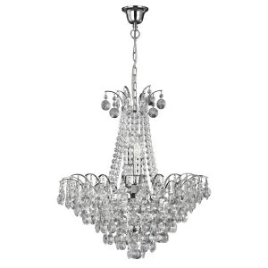 6 Light Crystal Chandelier Chrome Finish, E14