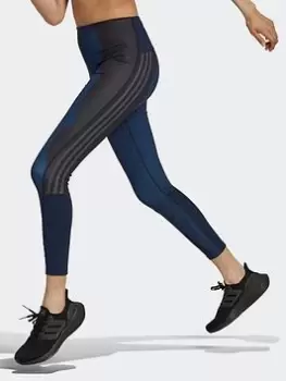 adidas Marimekko Run Icons 3-Stripes 7/8 Running Tights, Dark Blue, Size L, Women