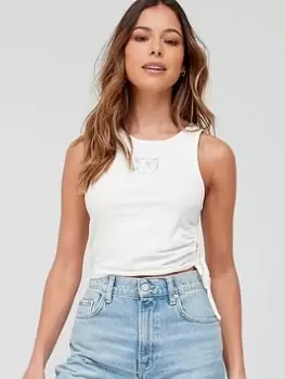 Calvin Klein Jeans Side Gathering Tank Top - White Size M Women