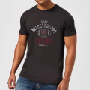 East Mississippi Community College Lions Football Distressed Mens T-Shirt - Black - M