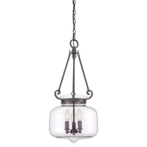 3 Light Ceiling Pendant Western Bronze, E14