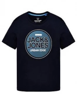 Jack & Jones Junior Boys Urban Edge Short Sleeve T-Shirt - Navy Blazer, Size 14 Years