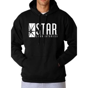 The Flash - Unisex Medium Star Labs Logo Full-Length Hoodie (Black)