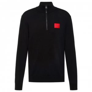 Hugo Boss San Giuseppe 4 Quarter Zip Knitted Jumper Black Size L Men