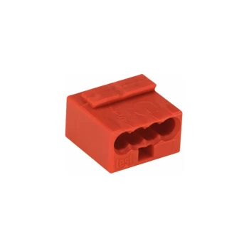 Wago - 243-804 PUSH WIRE 4 Conductor 6A Modular PCB Splice Connector Red