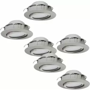 Loops - 2 pack 3 pack Flush Ceiling Downlight Satin Nickel Adjustable 6W Built in led