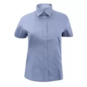 Kustom Kit Ladies Short Sleeve Corporate Pocket Oxford Shirt (20) (Light Blue)