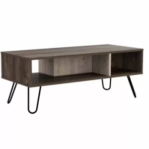 Nevada Coffee Table with Hairpin Legs, Oak