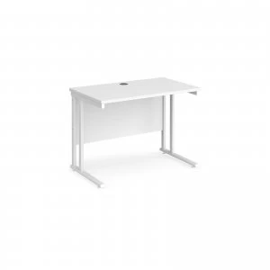 Maestro 25 WL Straight Desk 1000mm x 600mm - White Cantilever Frame w