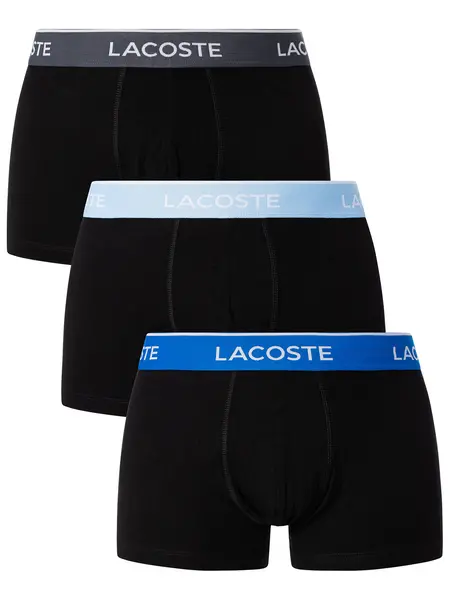 Lacoste 3 Pack Casual Trunks Black (Blue/Light Blue/Grey) L