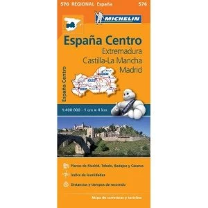 Extremadura, Castilla La Mancha, Madrid - Michelin Regional Map 576 Map Sheet map 2013