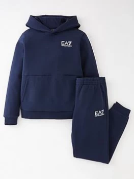 EA7 Emporio Armani Boys Core Id Hoodie Tracksuit - Navy/White Size Age: 14 Years