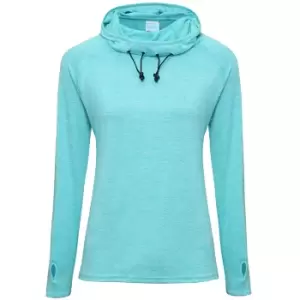 AWDis Just Cool Womens/Ladies Girlie Cowl Neck Baselayer Top (XS) (Ocean Blue Melange)