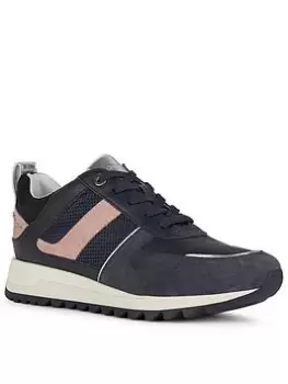 Geox Tabelya Trainers, Navy/Pink, Size 4, Women