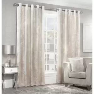 Luxury Modern Crushed Velvet Blush Fully Lined Ready Made Eyelet Ring Top Curtains 90x90 - Blush