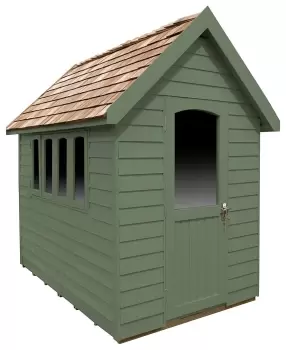 Forest Garden Overlap Retreat 8x5 Shed - Green - Installed