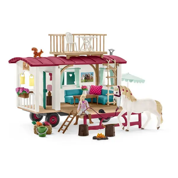 Schleich Horse Club Caravan For Secret Club Meetings Toy Playset, 5 To 12 Years, Multi-Colour (42593)