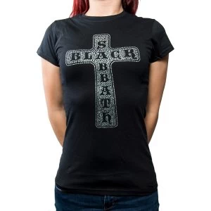 Black Sabbath - Cross Womens X-Large T-Shirt - Black