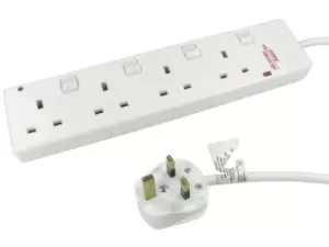 Cables Direct RB-02-4GANGSWD surge protector White 4 AC outlet(s) 2 m