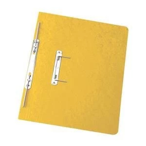 Elba Boston Foolscap Spiral Transfer Spring File 275gsm Yellow Pack of 25