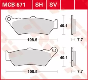 TRW Lucas Brake pad MCB671