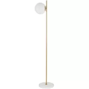 Coral Floor Lamp White Opal Glass Brass Gold, Marble LED E27 - Merano