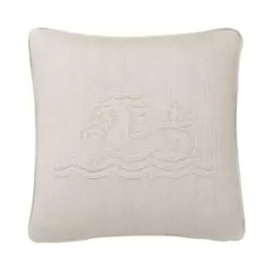 Bedeck of Belfast Signature Knit Cushion 45cm x 45cm, Linen