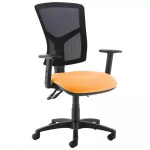 Senza high mesh back operator chair with adjustable arms - Solano