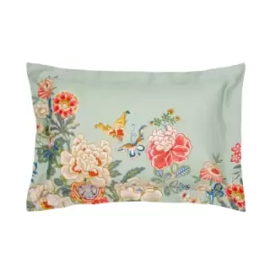 Sanderson Emperor Peony Oxford Pillowcase, Jade & Apricot