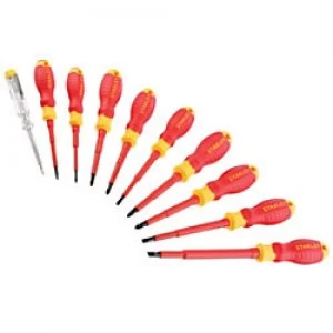 Stanley FatMax VDE Insulated Screwdriver SL/PH/PZ/Tester 10 Piece Set