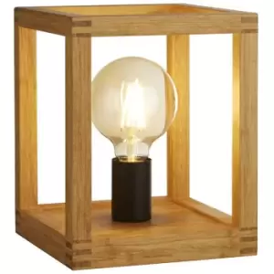 Searchlight Square Woven Bamboo Wood 1 Light Table Lamp