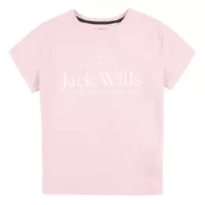 Jack Wills Kids Girls Forstal Script Logo T-Shirt - Purple