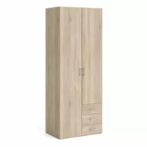 Space Wardrobe 2 Doors 3 Drawers In Oak Effect 2000