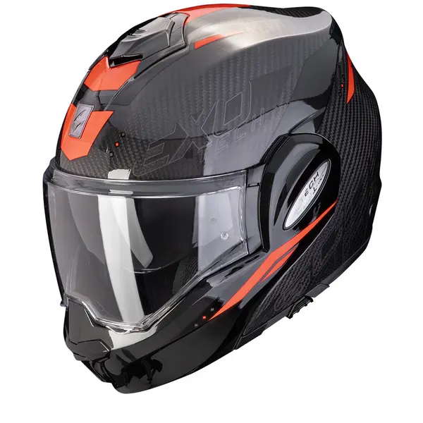 Scorpion Exo-Tech Evo Carbon Rover Black Red Modular Helmet M