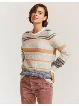 Fatface Tweed Stripe Jumper - Grey