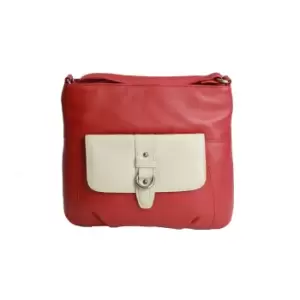 Eastern Counties Leather Womens/Ladies Jemma Contrast Pocket Handbag (One size) (Red)