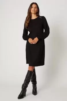 Knitted Crew Neck Swing Dress